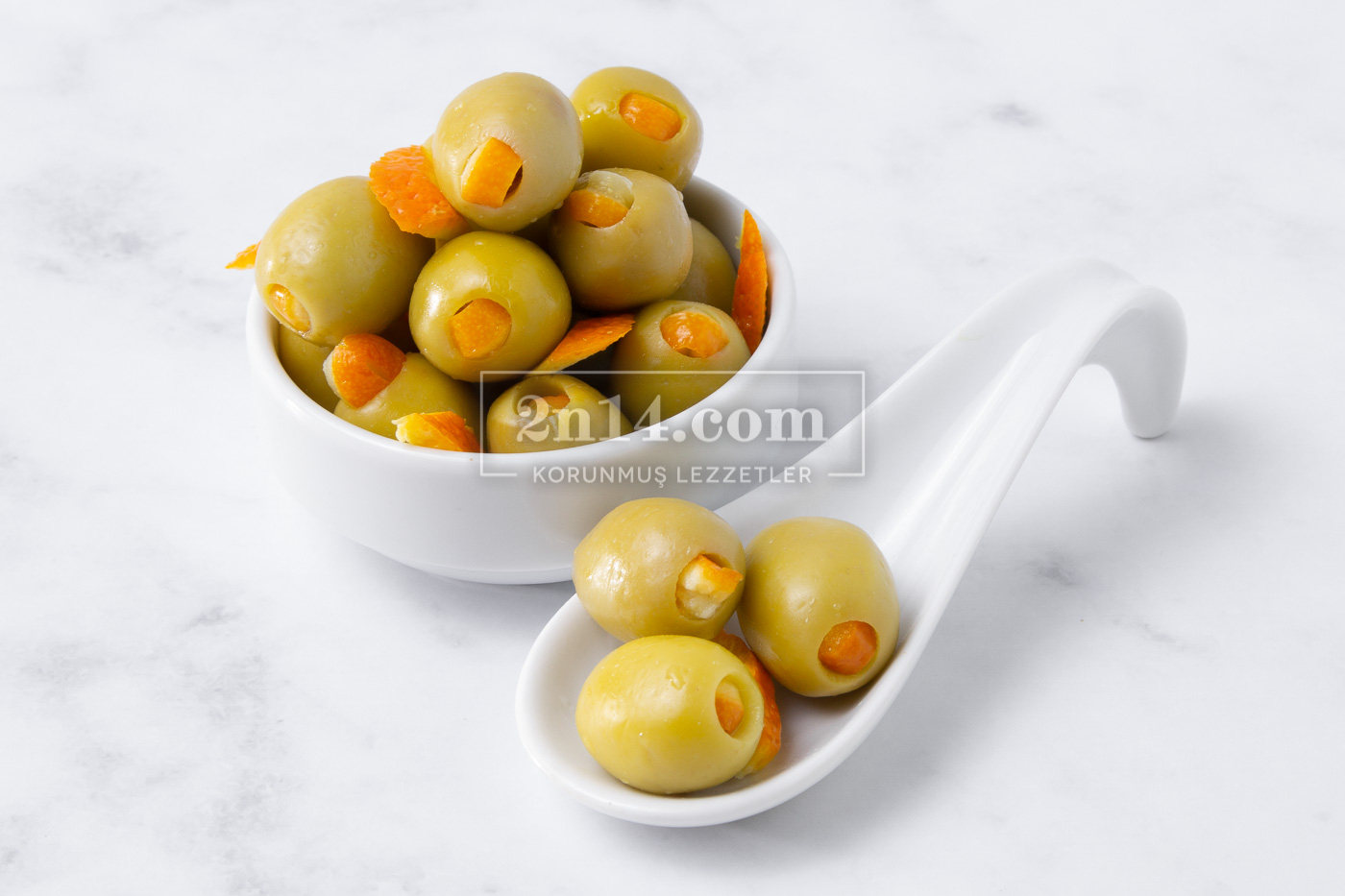 Portakal Kabuğu Dolgulu Yeşil Zeytin  - Yeni Mahsul
